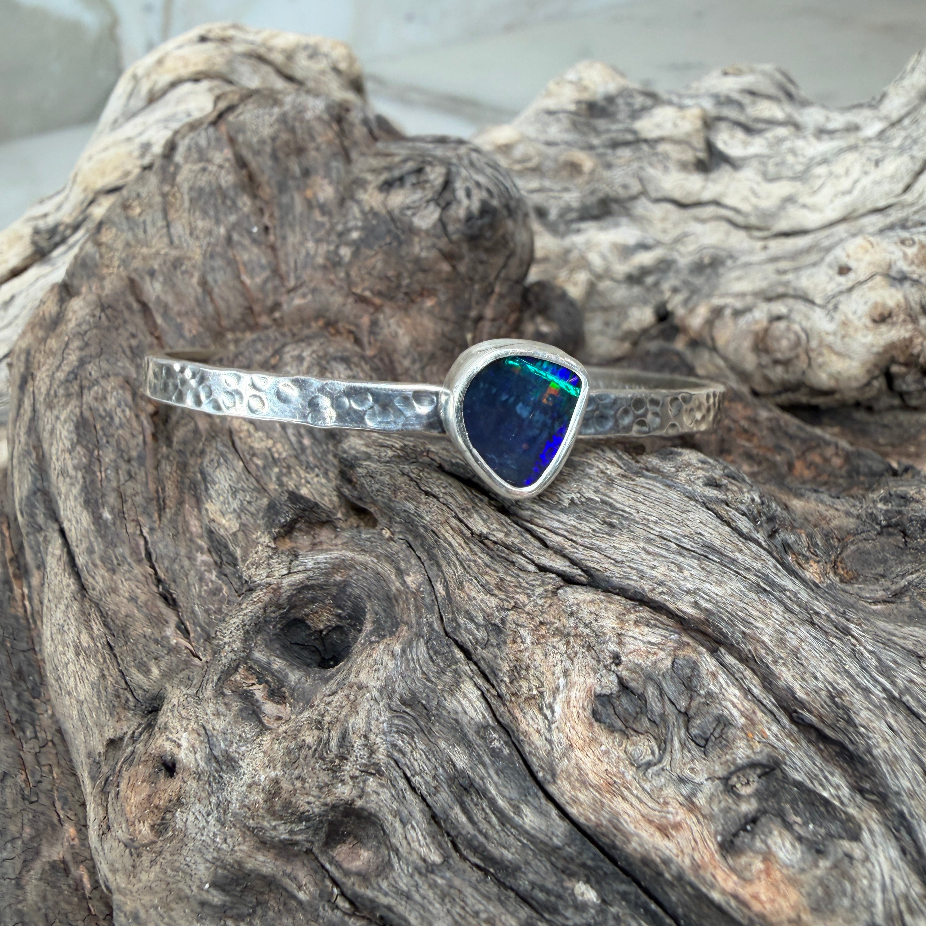 Aurora Depths Boulder Opal Cuff Bracelet