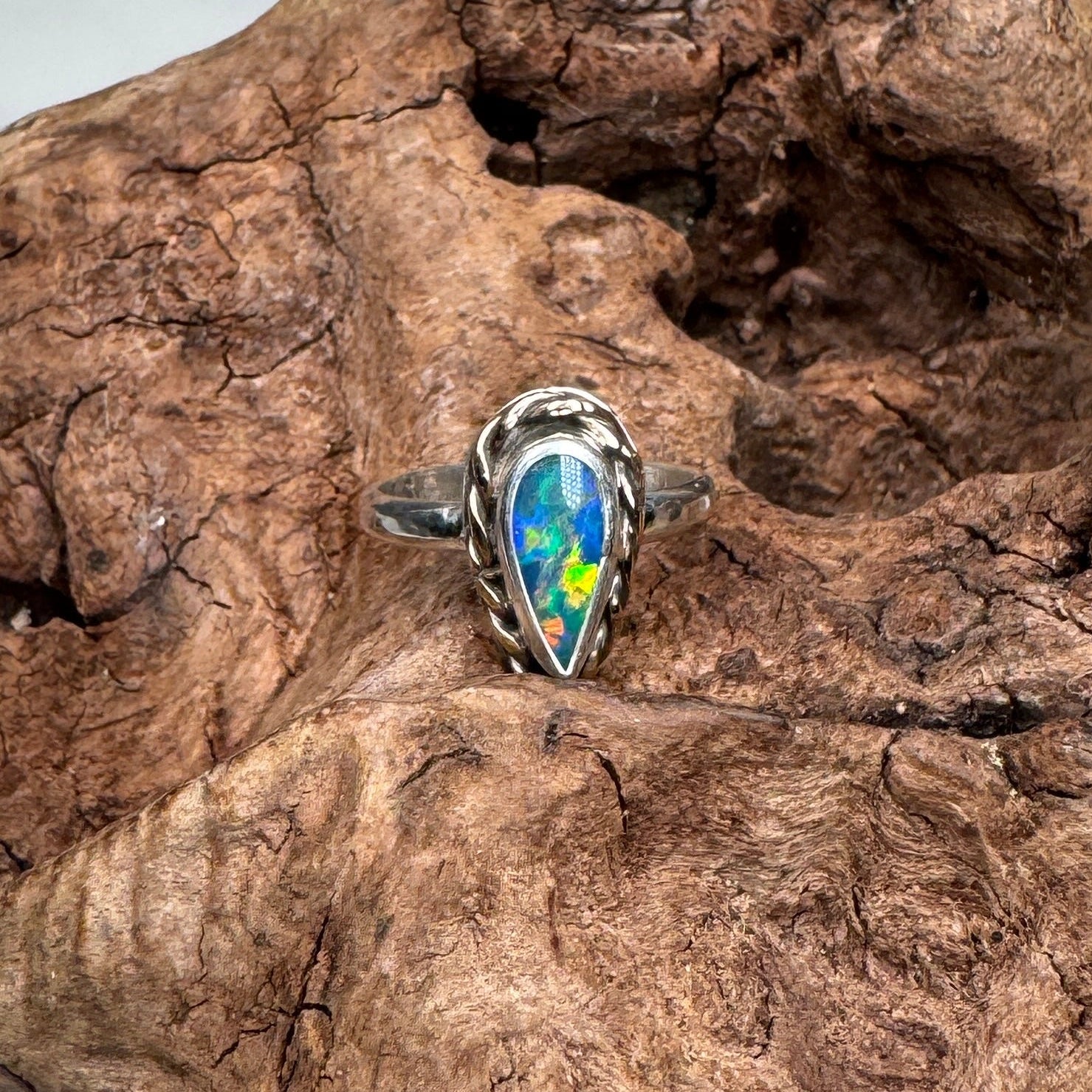 Ocean Fire Australian Opal Ring