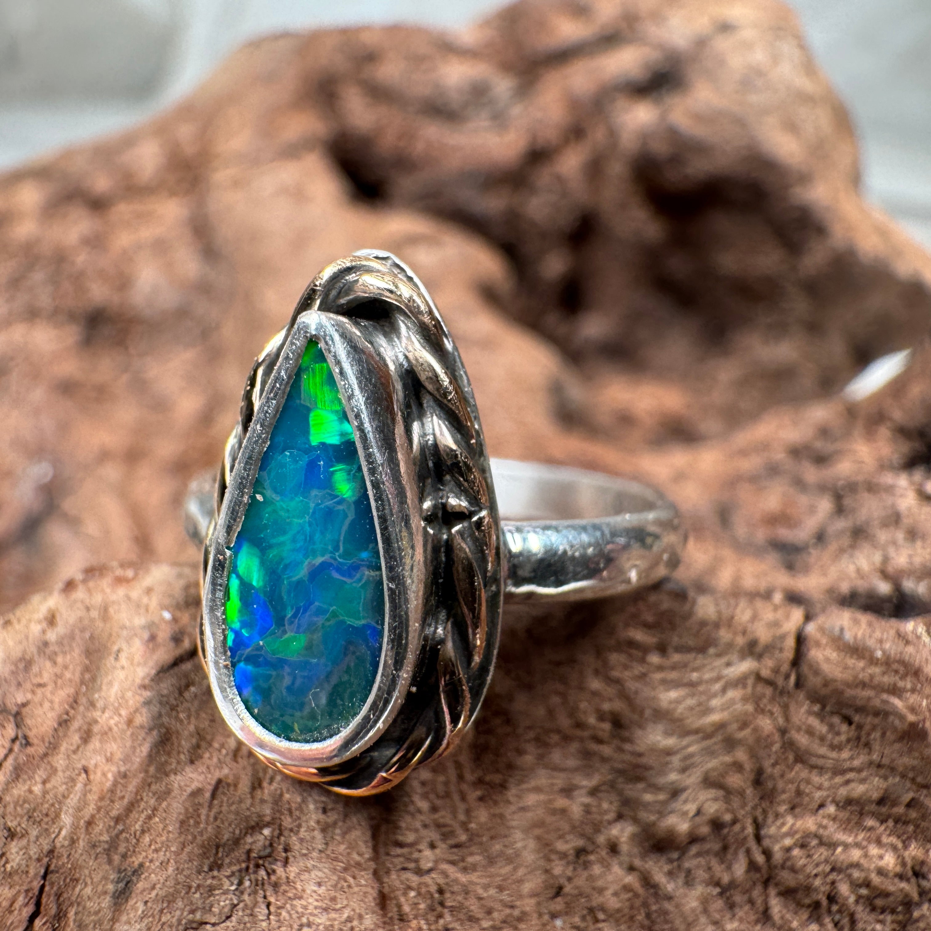 Ocean Fire Australian Opal Ring
