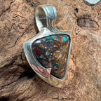 Emerald Vein Relic Australian Boulder Opal Pendant