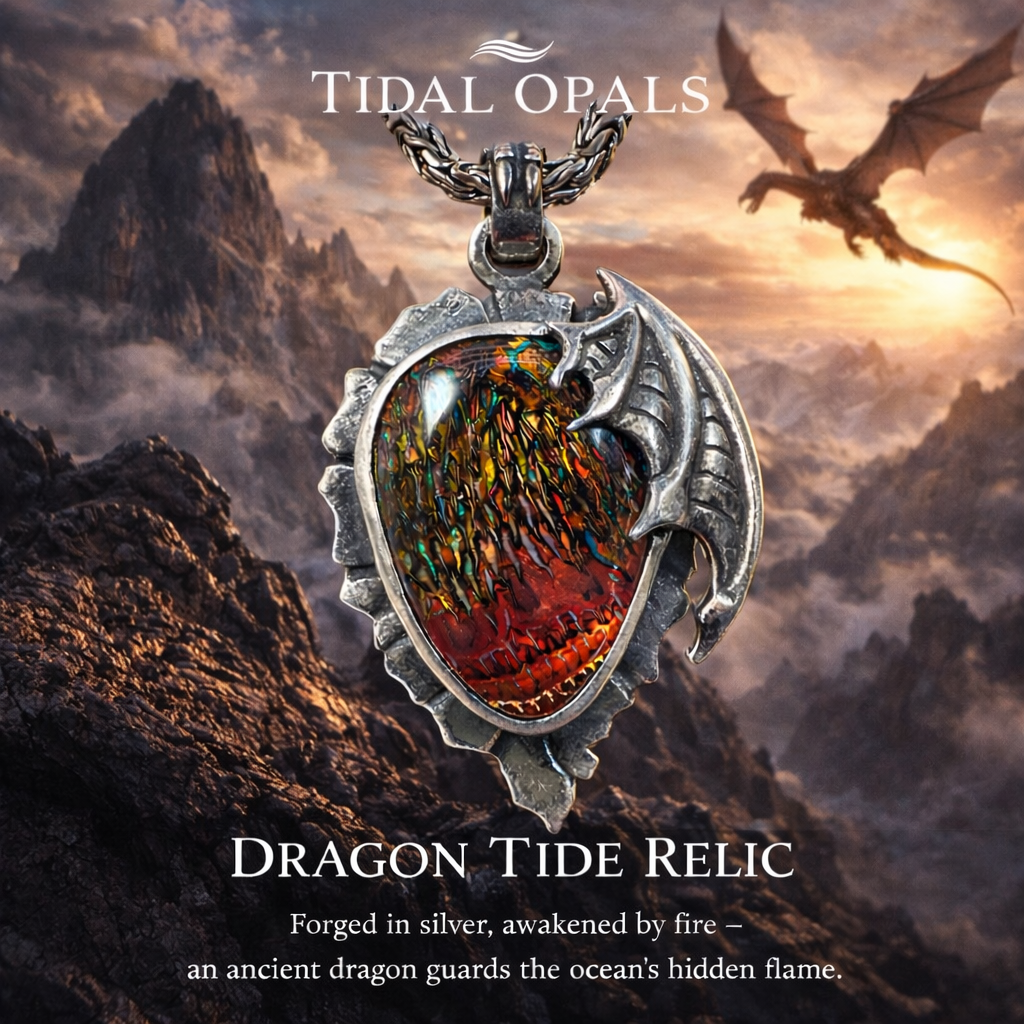 Dragon Tide Relic Boulder Opal Pendant- Tidal opals