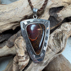 Luxury TIDAL OPALS Iron Bastion pendant crafted in solid .925 sterling silver with a unique natural Koroit Boulder Opal.