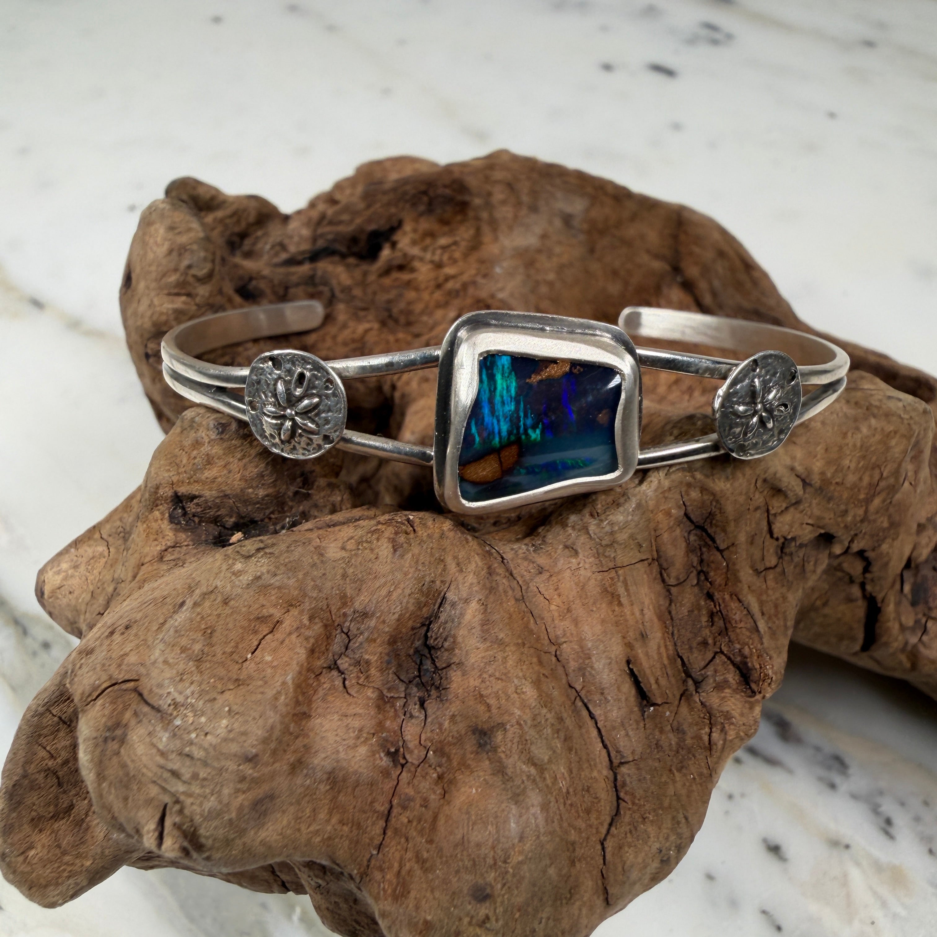 Aurora Ridge Boulder Opal Cuff Bracelet
