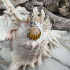 Kai Lā Sunrise Shell and Fire Boulder Opal Pendant