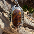Ancient Current one-of-a-kind Australian Boulder Opal pendant handcrafted exclusively for TIDAL OPALS with sterling silver setting.