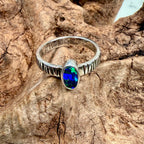 Unique handmade silver opal ring