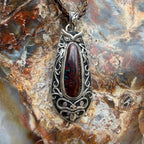 Statement pendant from the TIDAL OPALS Mariner Collection featuring handcrafted sterling silver and Australian Boulder Opal.