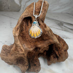 Sunrise Shell with Australian Boulder Opal Pendant Necklace