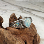 Ocean Inspired Australian Boulder Opal Cuff with Accent Opals + Starfish