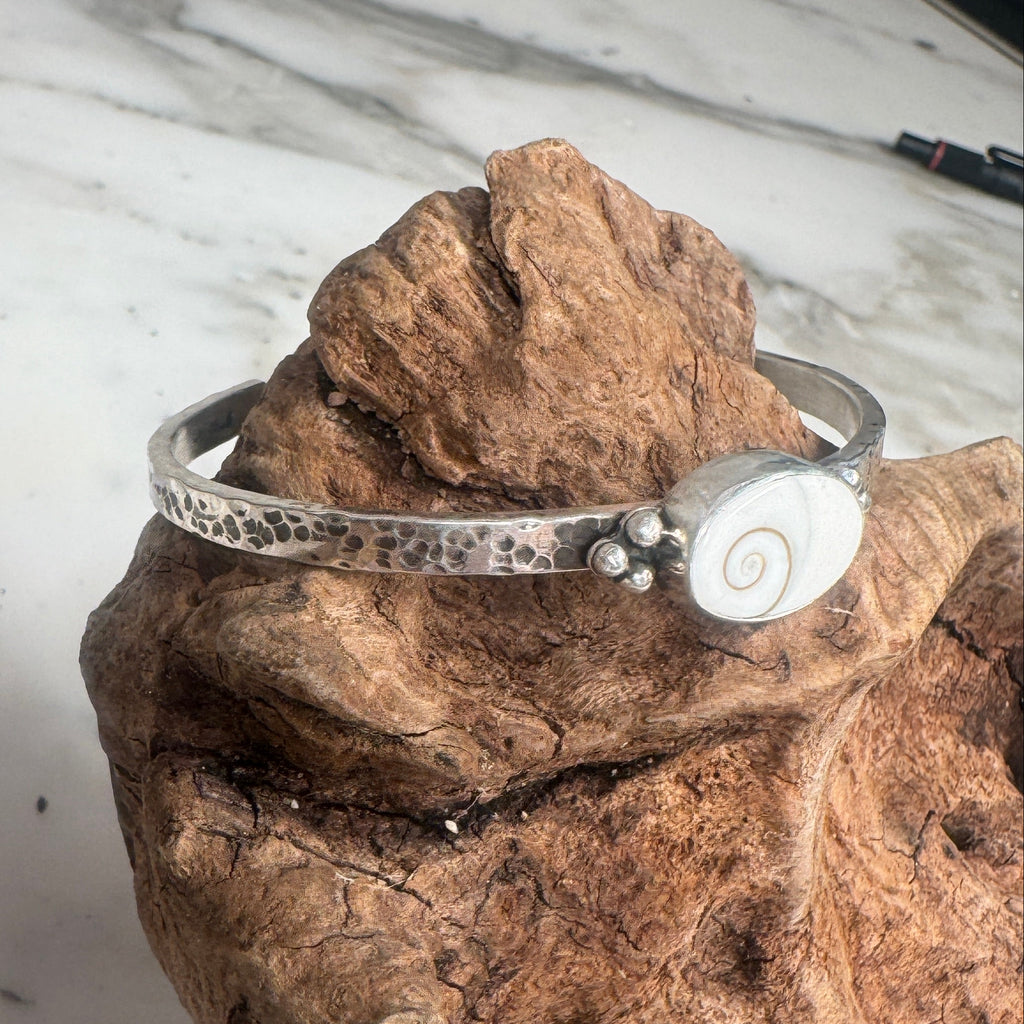 Sacred Spiral Oval Shiva Shell Cuff