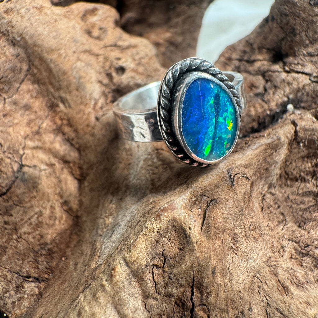 Ocean Spirit Australian Boulder Opal Ring