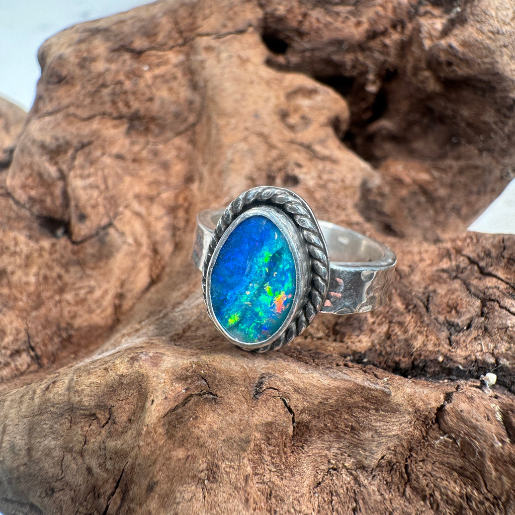 Ocean Spirit Australian Boulder Opal Ring