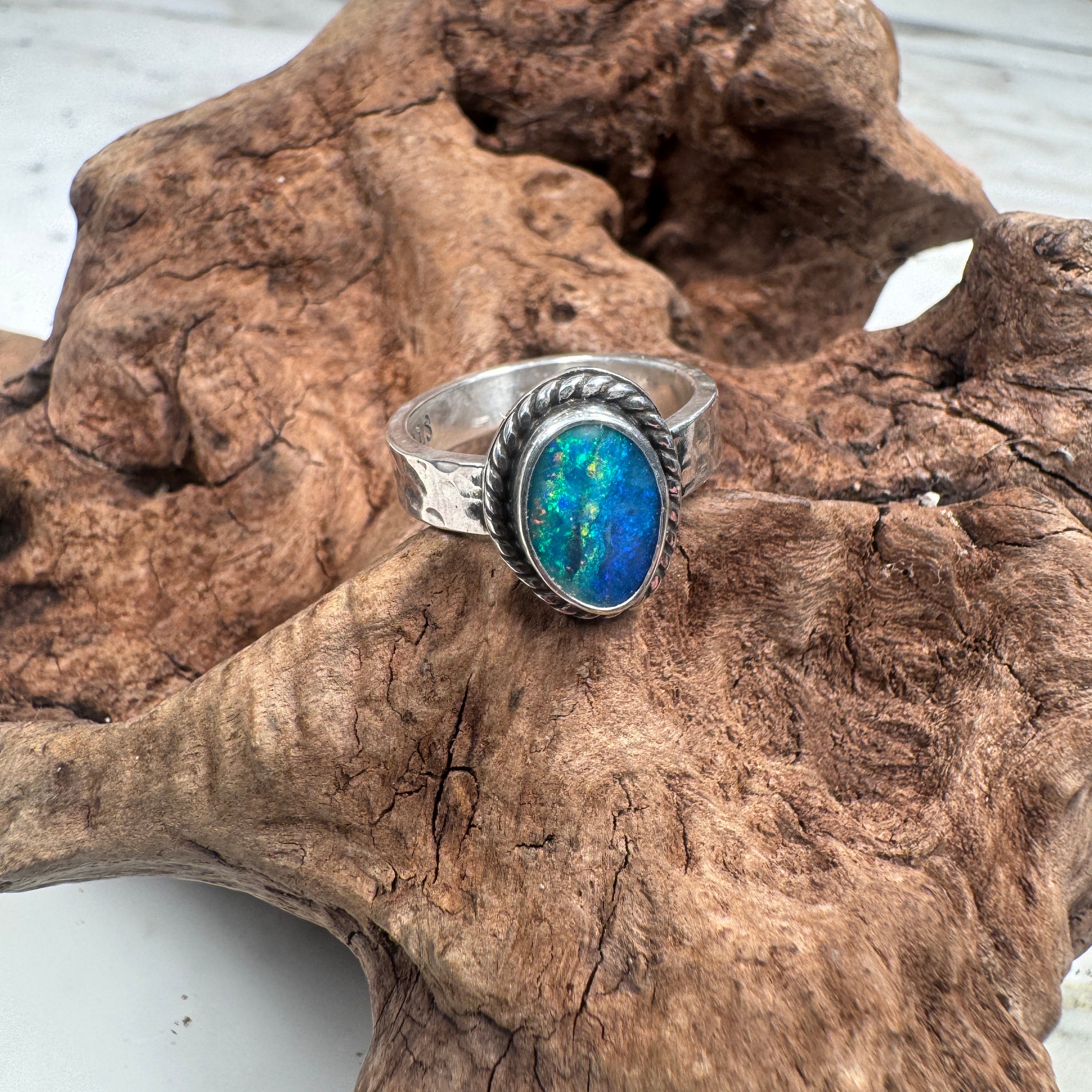 Ocean Spirit Australian Boulder Opal Ring