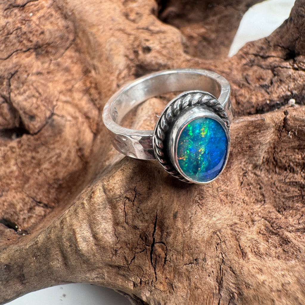 Ocean Spirit Australian Boulder Opal Ring