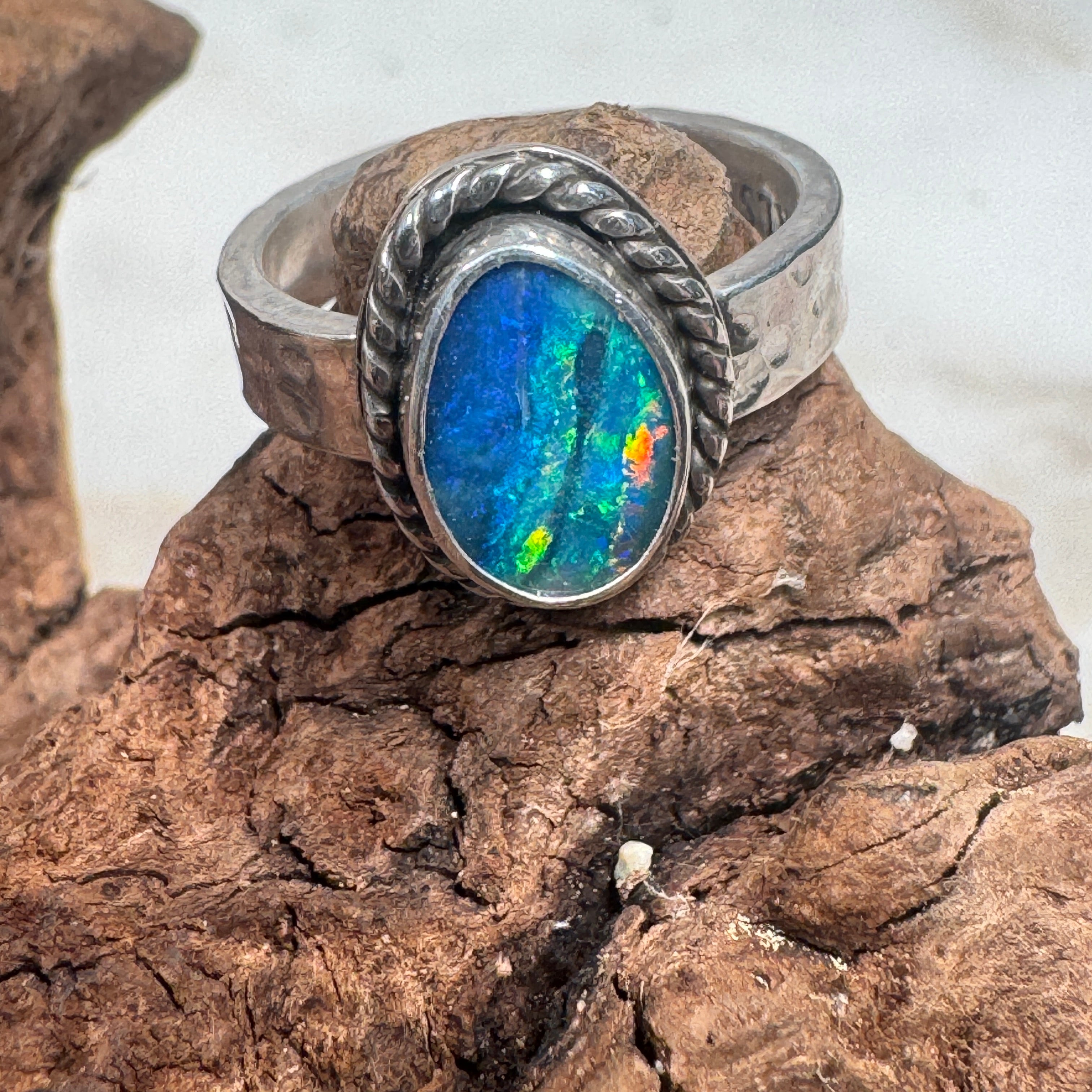Ocean Spirit Australian Boulder Opal Ring