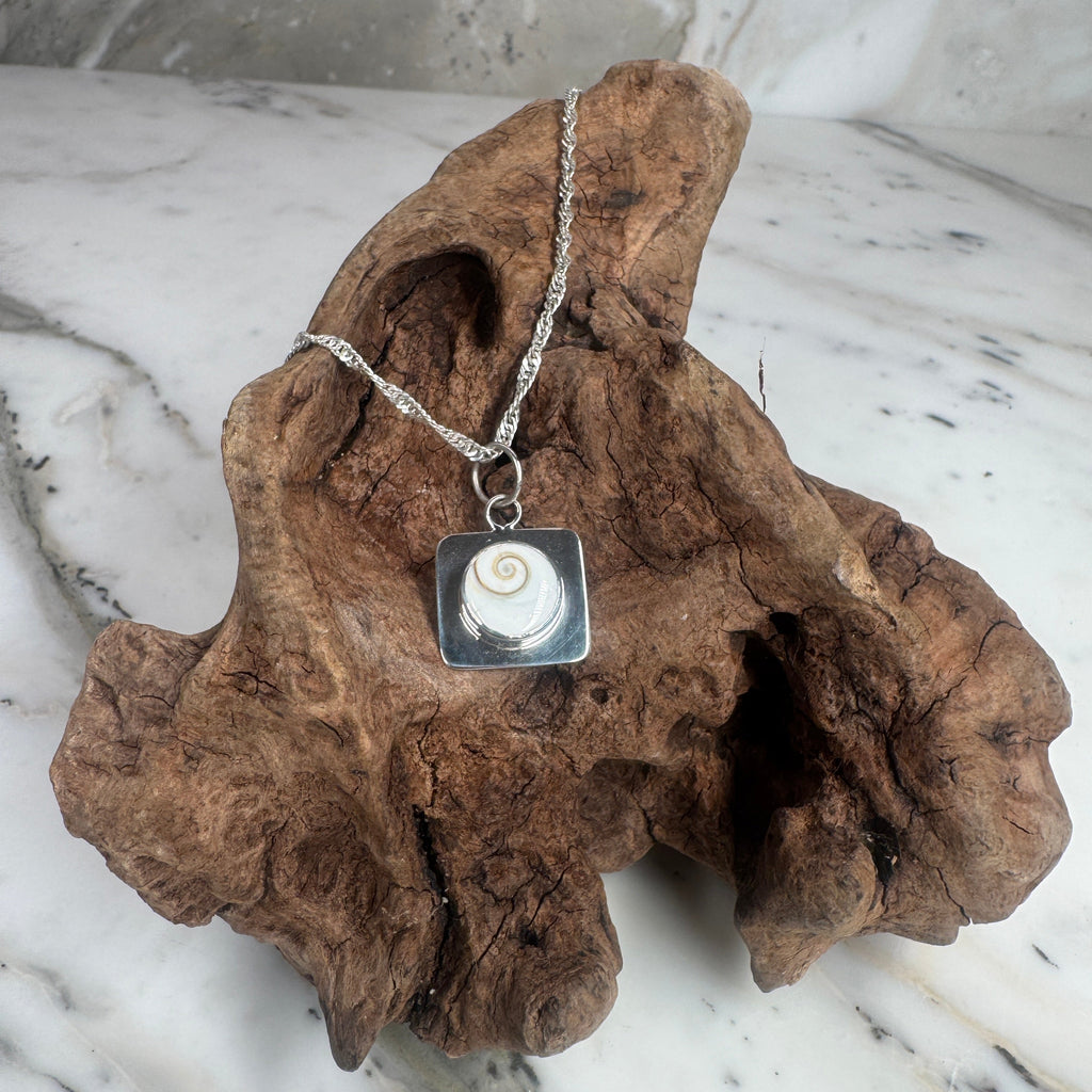 Eye of the Ocean Shiva Shell Pendant Necklace