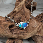 Ember Sea Waves Australian Boulder Opal Pendant