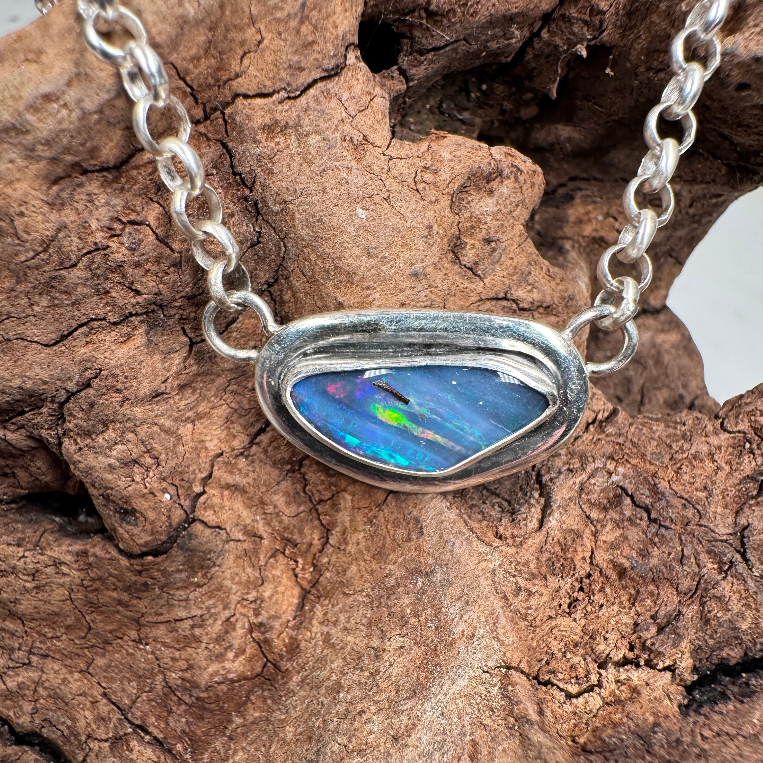Ocean Ember Australian Boulder Opal Pendant