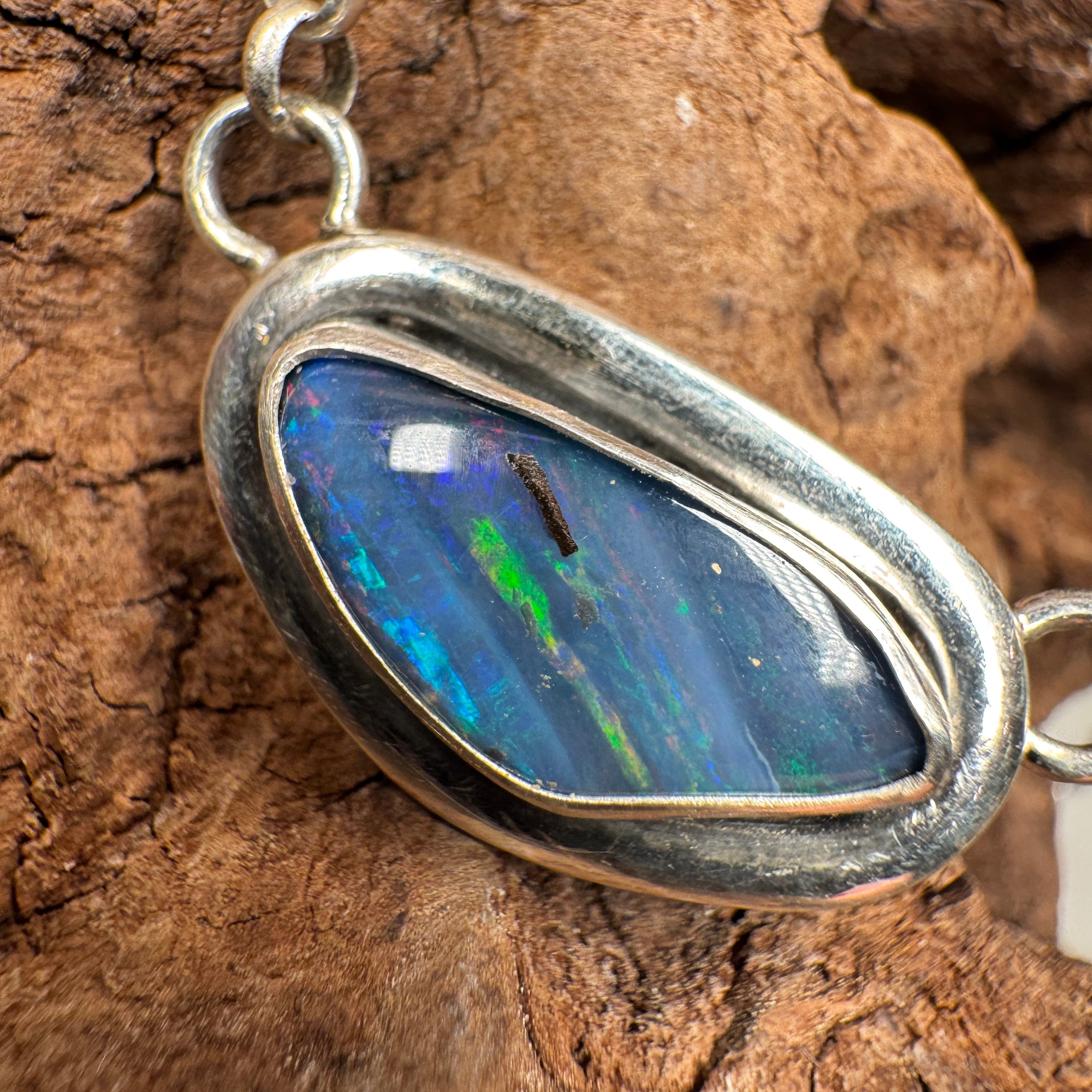 Ocean Ember Australian Boulder Opal Pendant