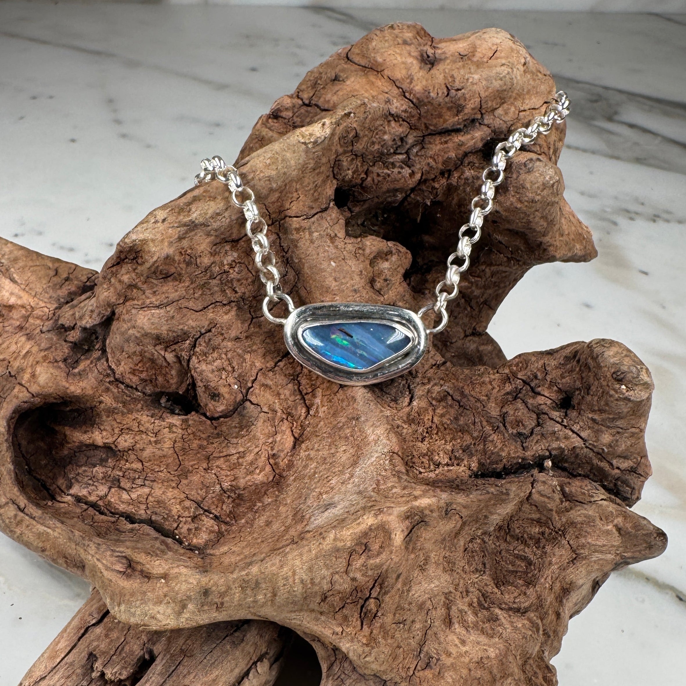 Ocean Ember Australian Boulder Opal Pendant