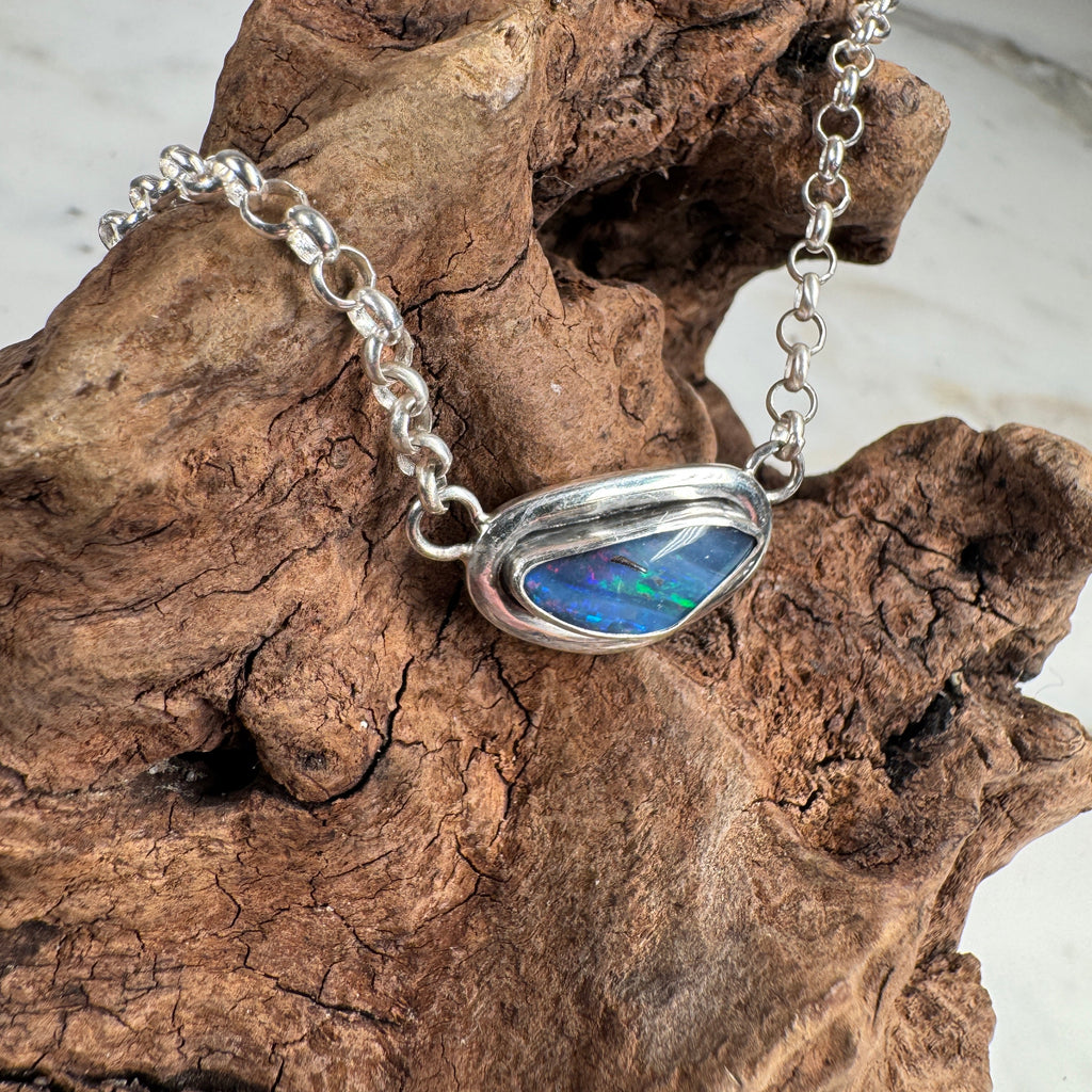 Ocean Ember Australian Boulder Opal Pendant