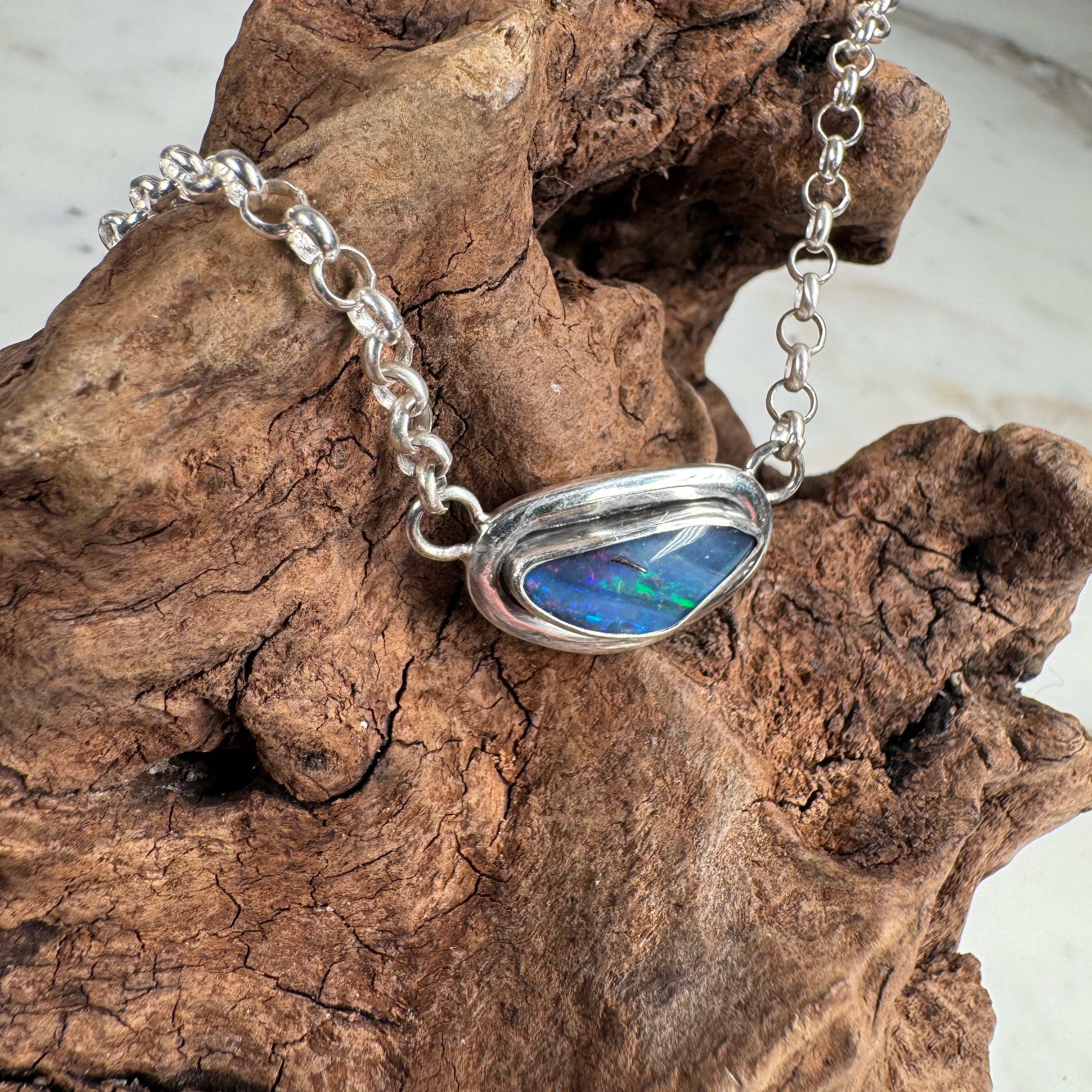 Ocean Ember Australian Boulder Opal Pendant