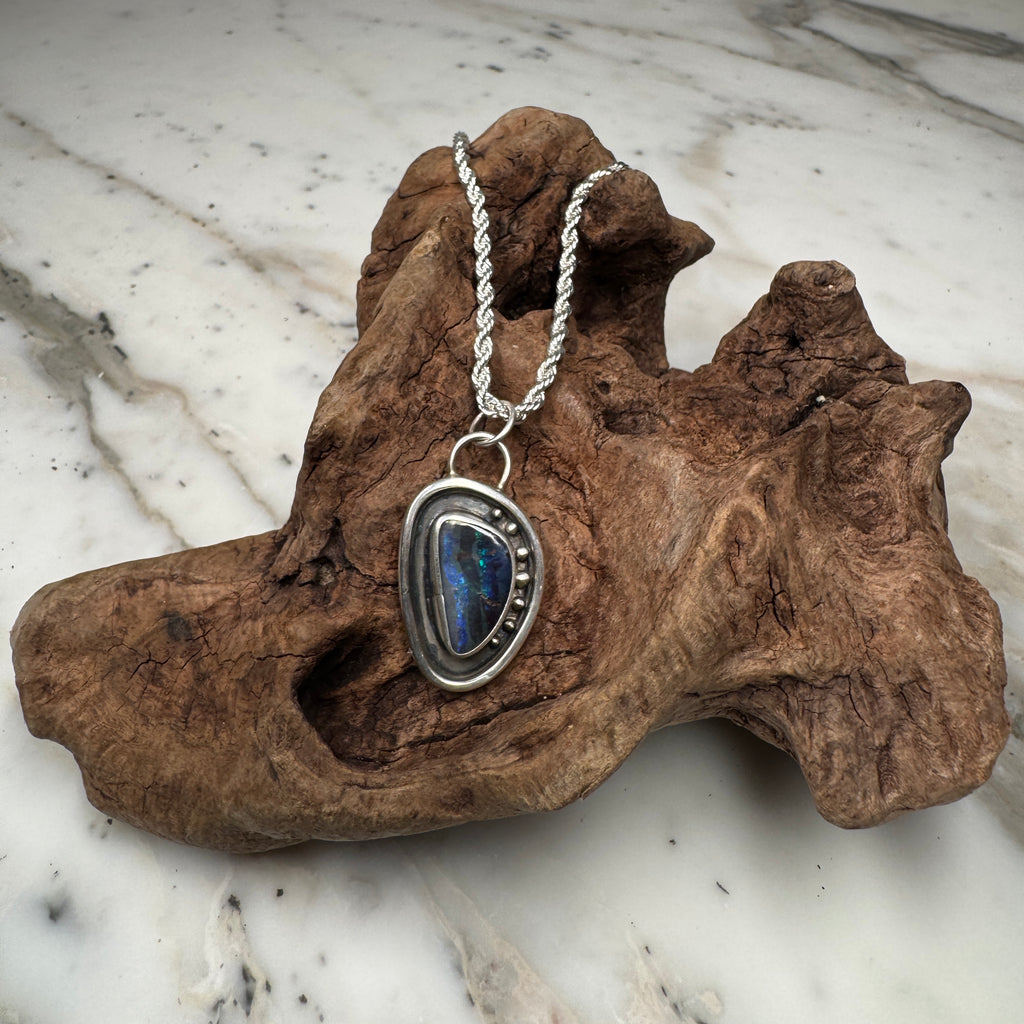 Ocean Fire Australian Boulder Opal Pendant