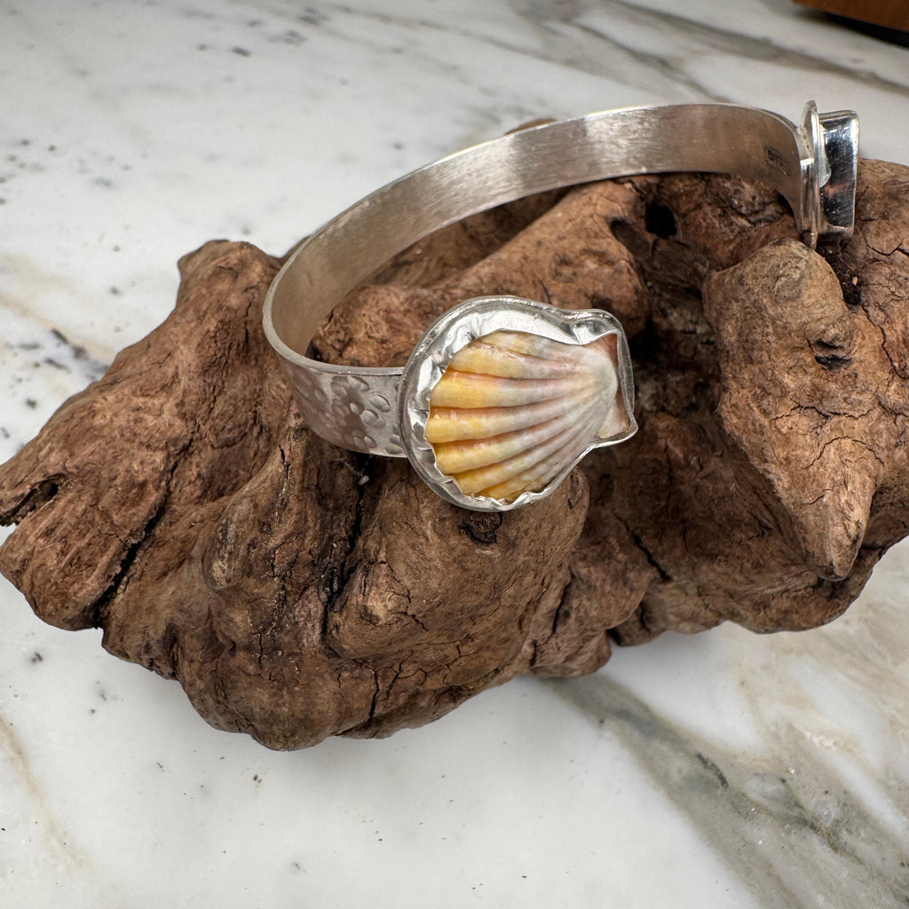 Sunrise Tide Cuff with Sunrise Shell and Australian Boulder Opal