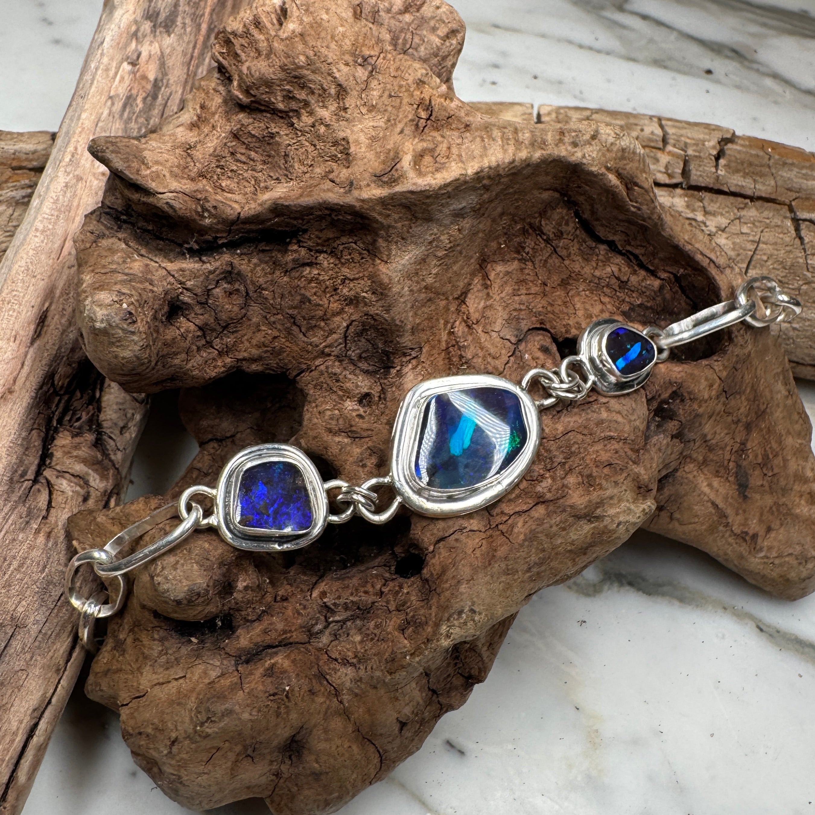 Midnight Ember Current 11 Carat Australian Opal Bracelet