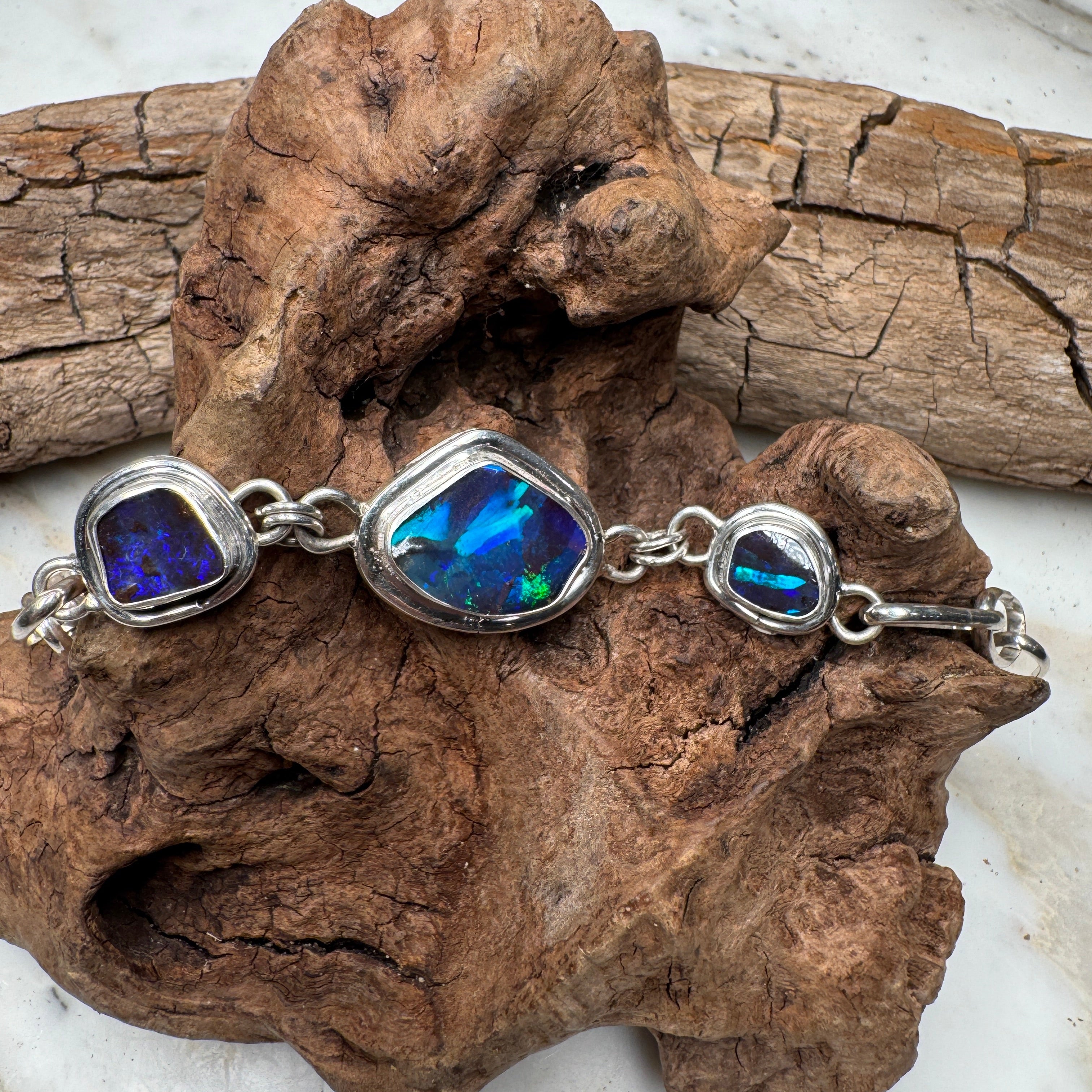 Midnight Ember Current 11 Carat Australian Opal Bracelet