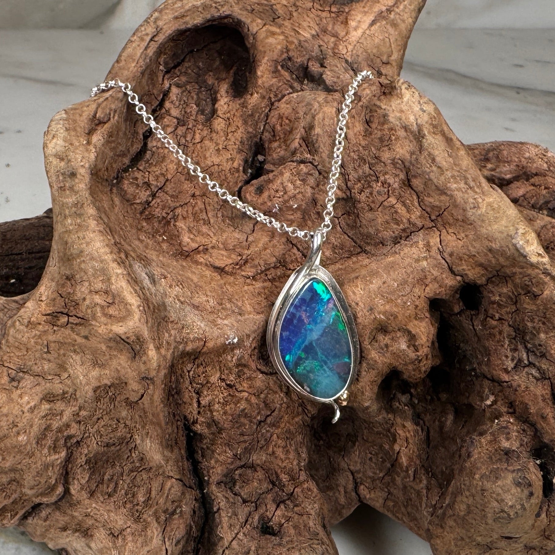 Shared Origin Soulmate Boulder Opal Pendant B