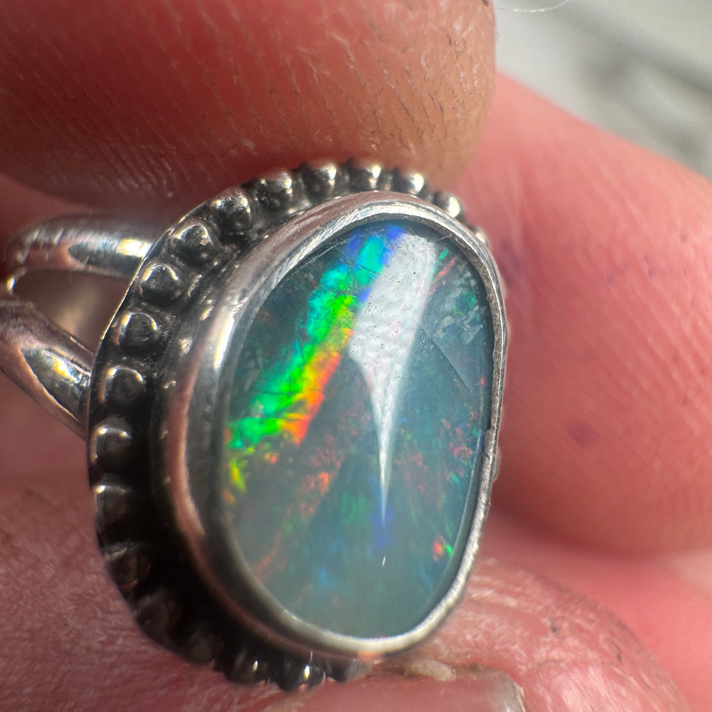 Ocean Fire Australian Boulder Opal Ring