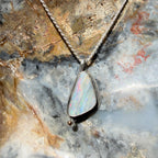 Seafoam Aurora one-of-a-kind Australian Boulder Opal pendant inspired by ocean colors