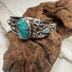 Emerald Tide Australian Boulder Opal Cuff Bracelet