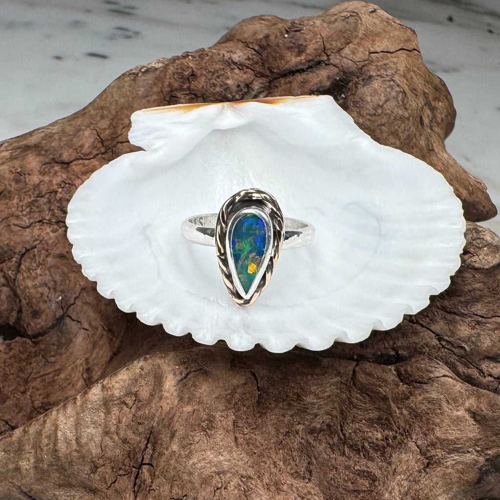 Ocean Fire Australian Opal Ring
