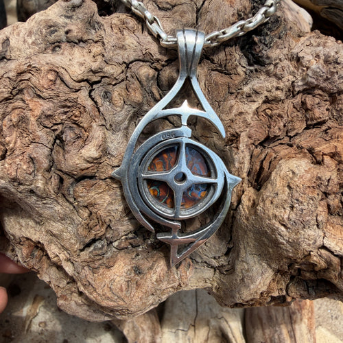 Wayfinder’s Compass Australian Boulder Opal Pendant