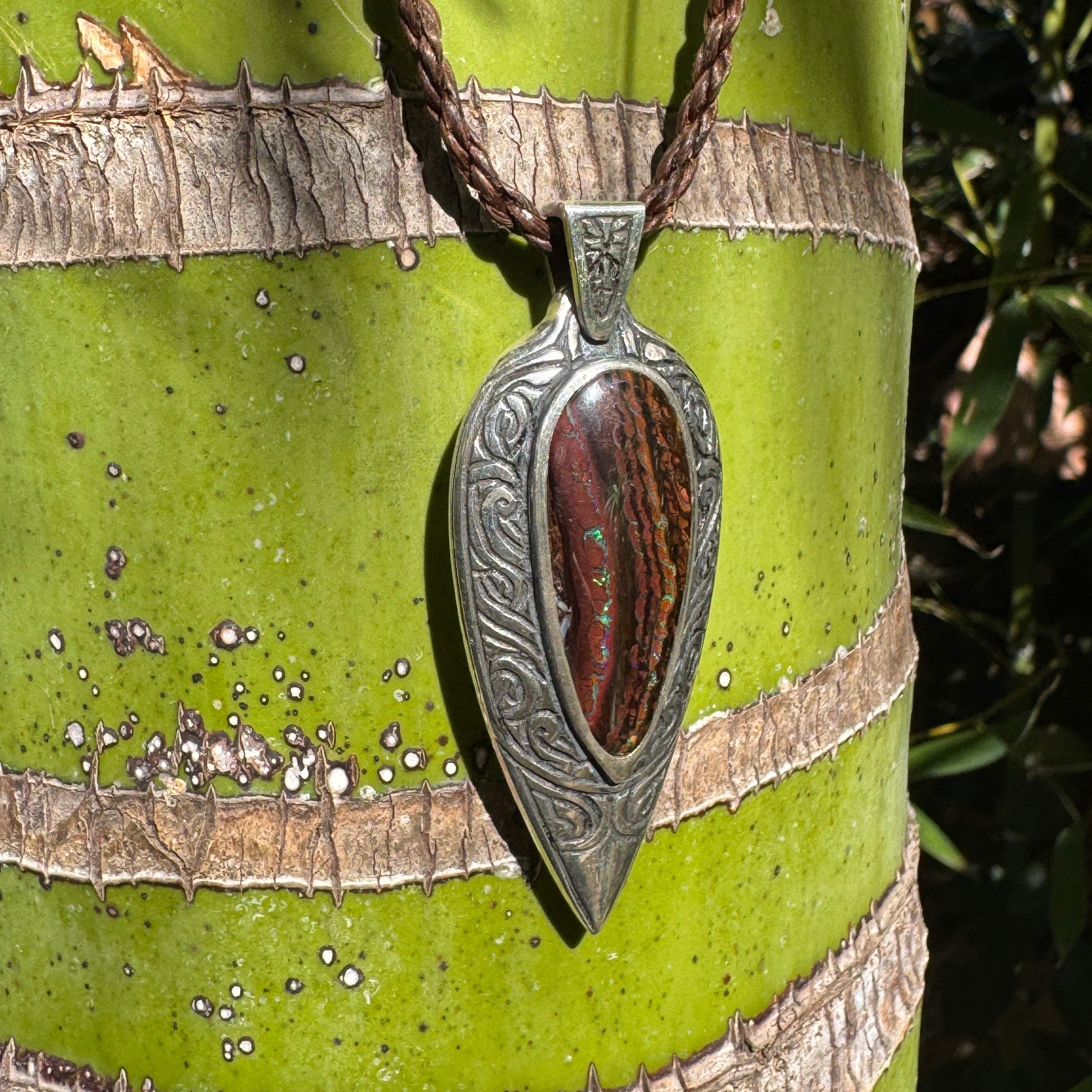 Tidal Koru Relic Boulder Opal Pendant- By Tidal opals