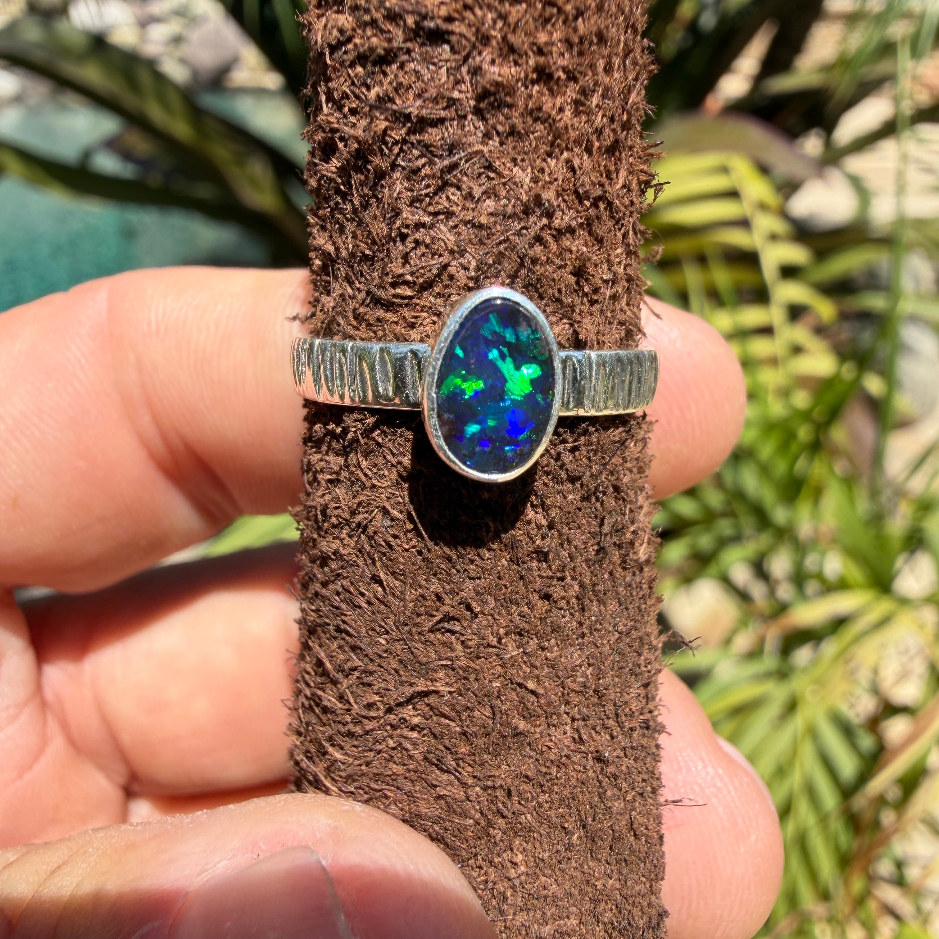 ELECTRIC LAGOON Australian Boulder Opal Ring