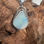 Ocean Mist Teardrop Australian Queensland Boulder Opal Pendant