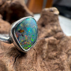 Ocean Inferno Australian Boulder Opal Ring