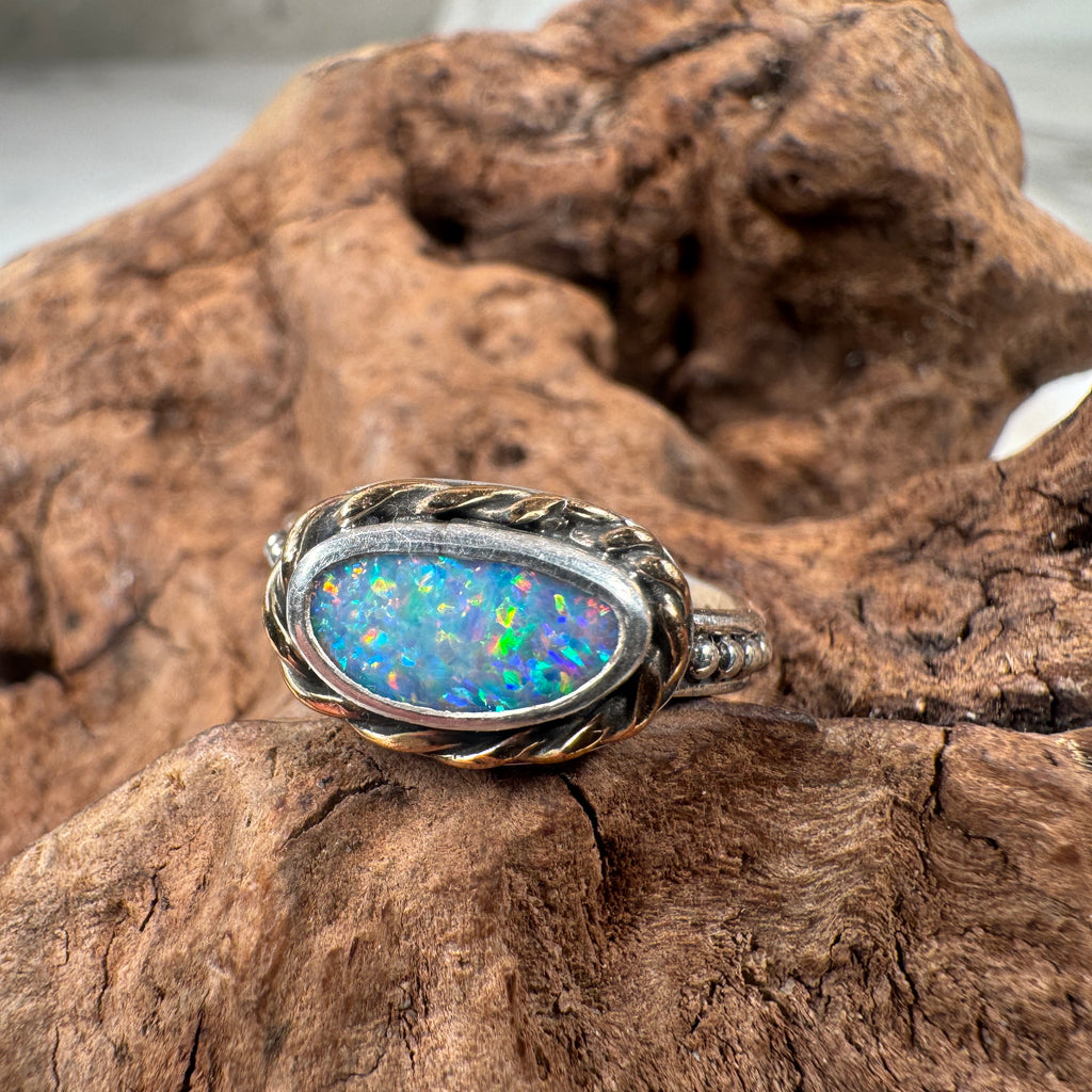 Relic of the Tides Fossil Shell Opal Ring