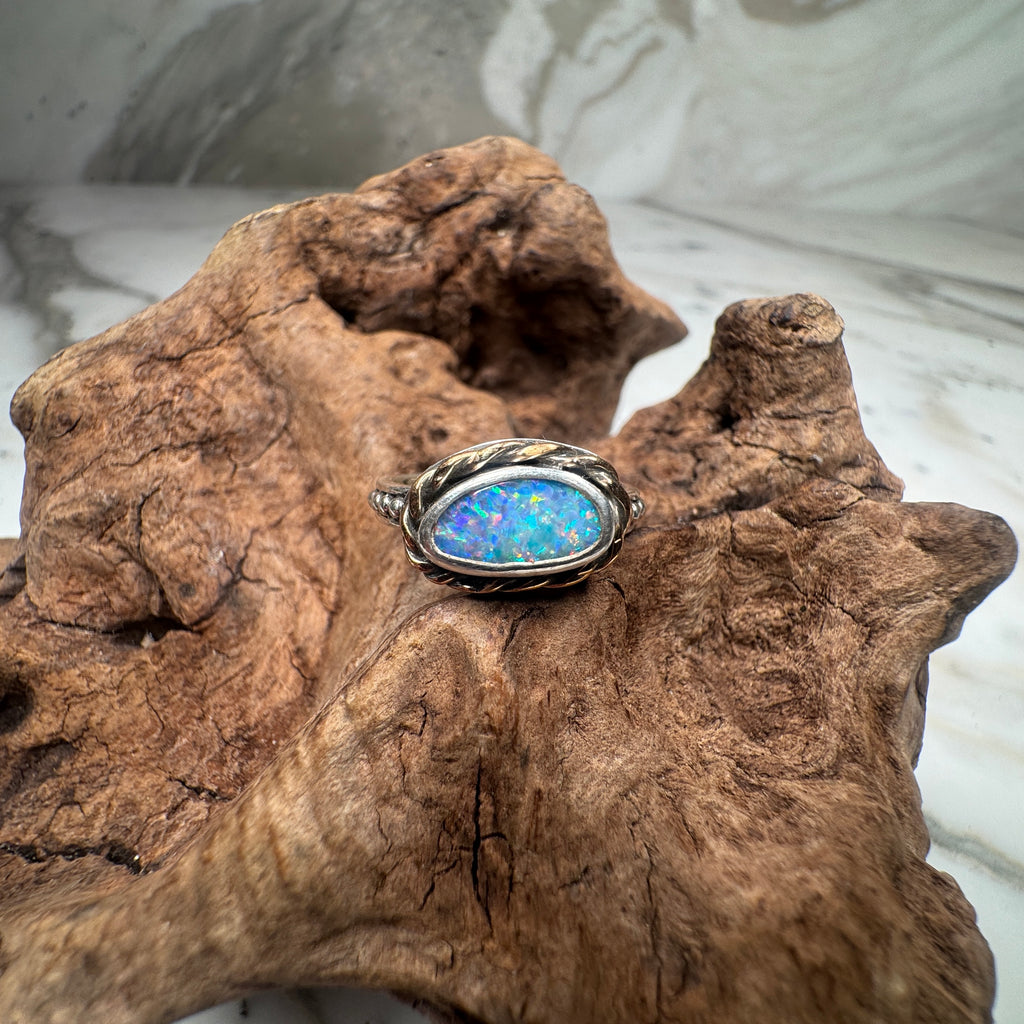 Relic of the Tides Fossil Shell Opal Ring