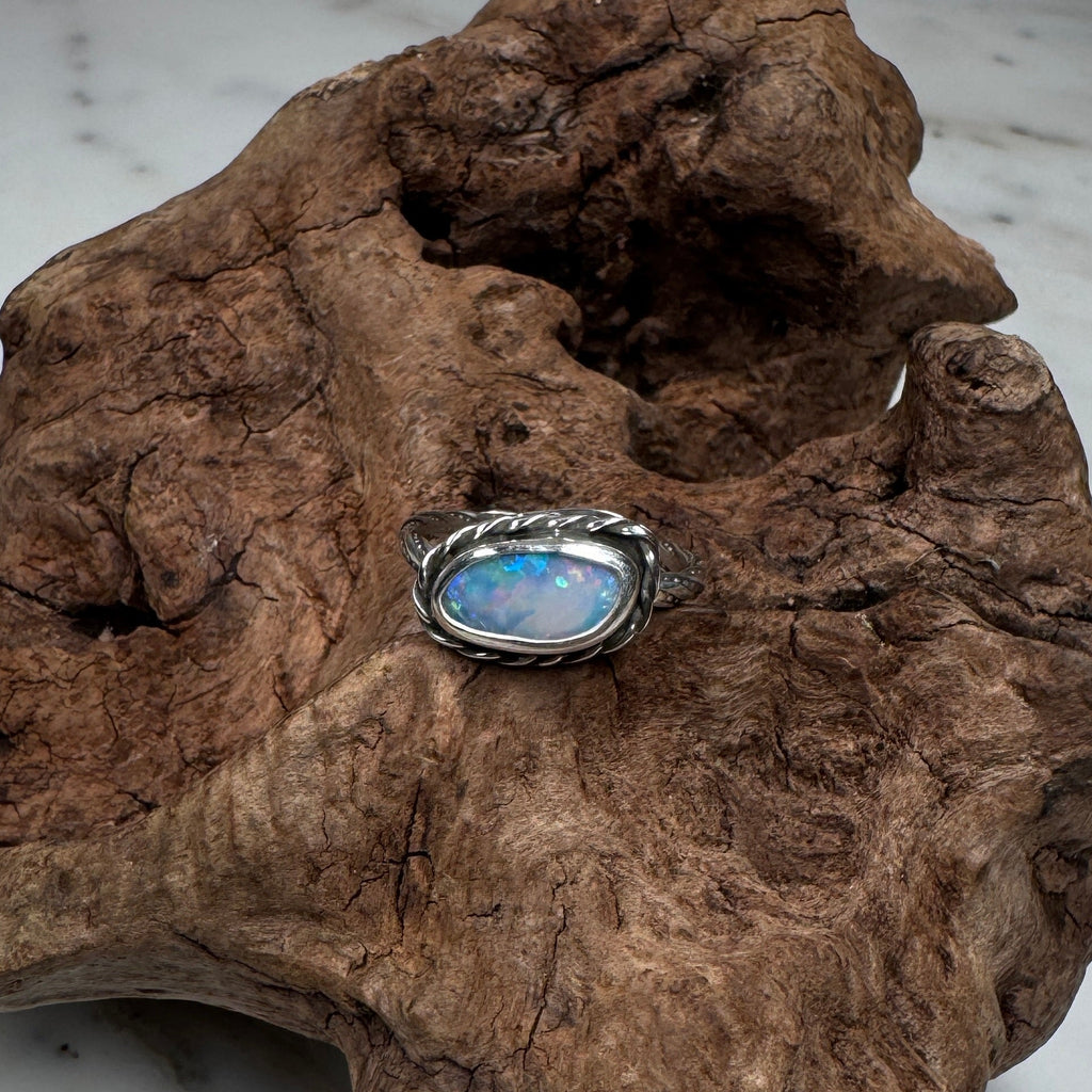 Relic of the Tides Fossil Shell Opal Ring