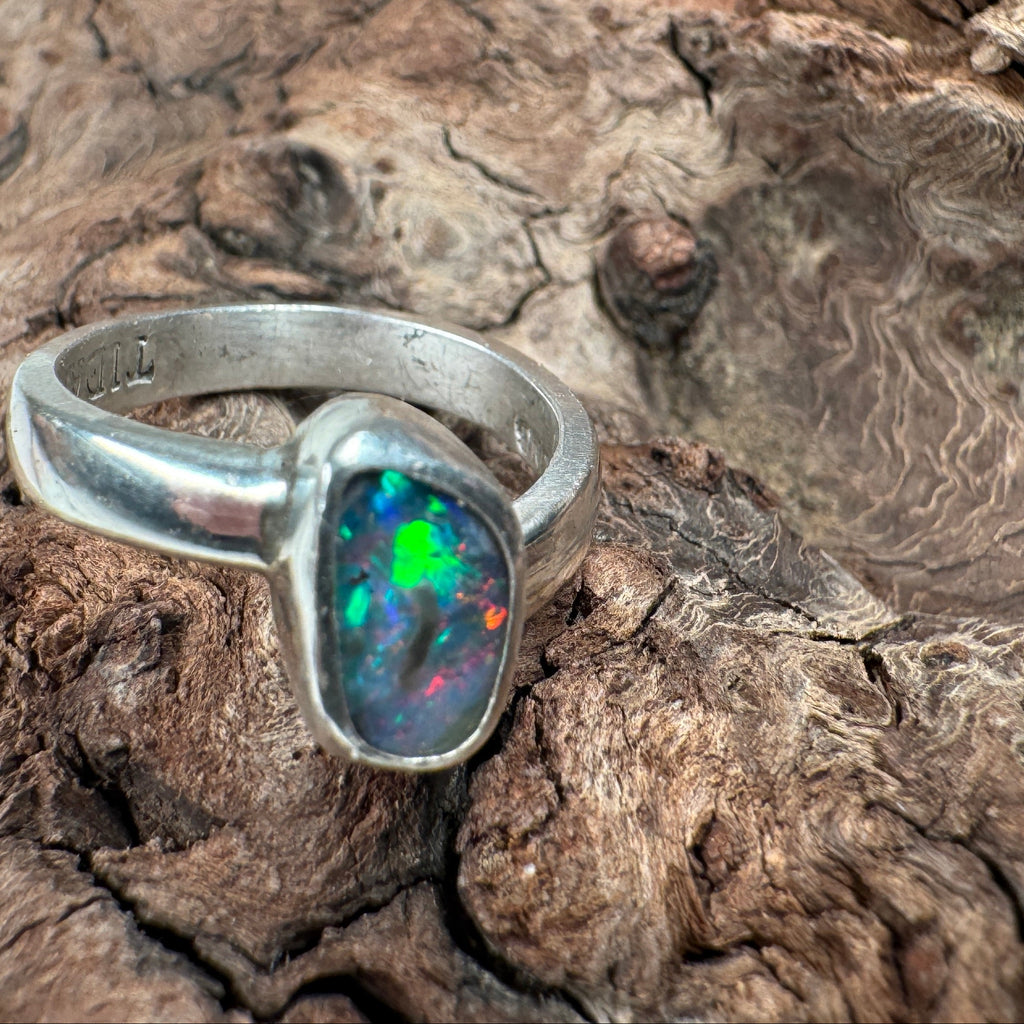 Crimson Tide Relic Australian Boulder Opal Ring