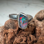 Crimson Tide Relic Australian Boulder Opal Ring