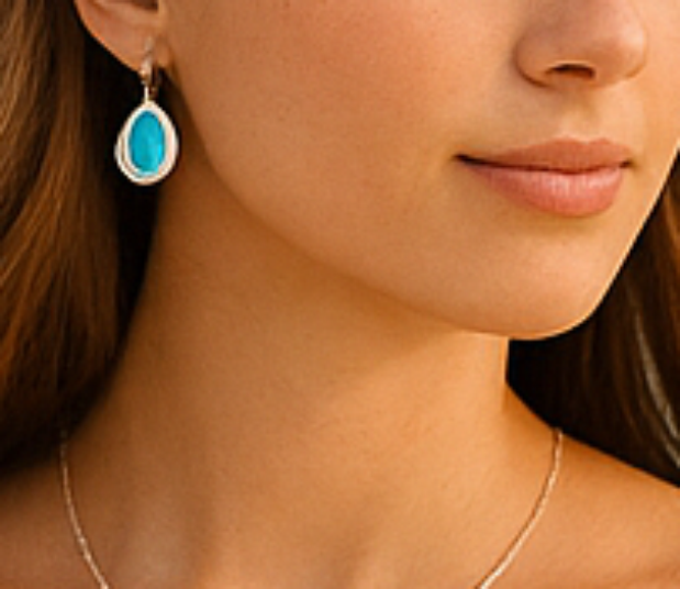 Beautiful Hanging Opal Pendant Earrings