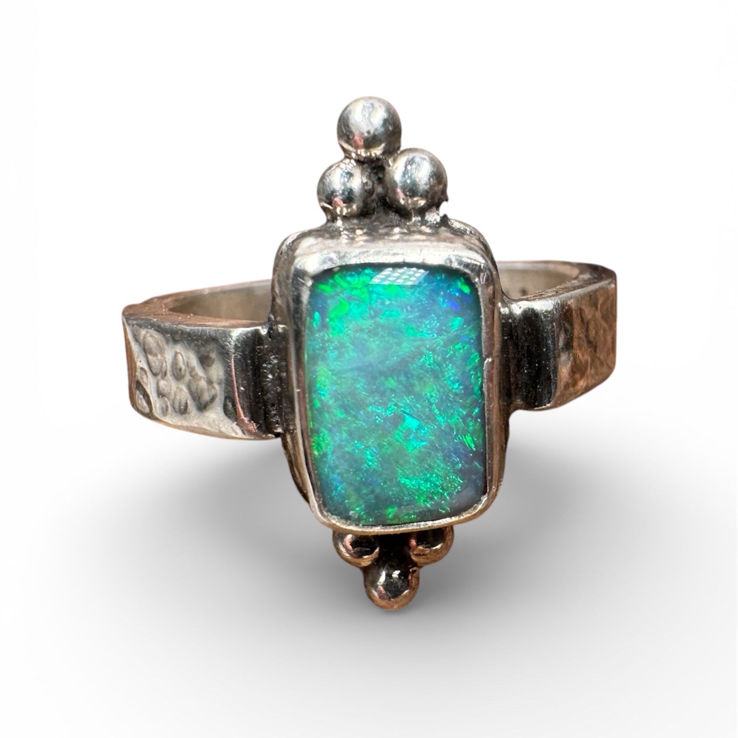 Emerald Tide Australian Boulder Opal Ring