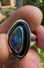 Hidden Reef – Boulder Opal Shadowbox Ring