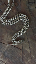 The Tidekeeper — 9.25 ct Australian Boulder Opal & Antique Albert Chain Necklace