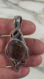 Ocean Flame Relic — Australian Boulder Opal Sterling Silver Pendant